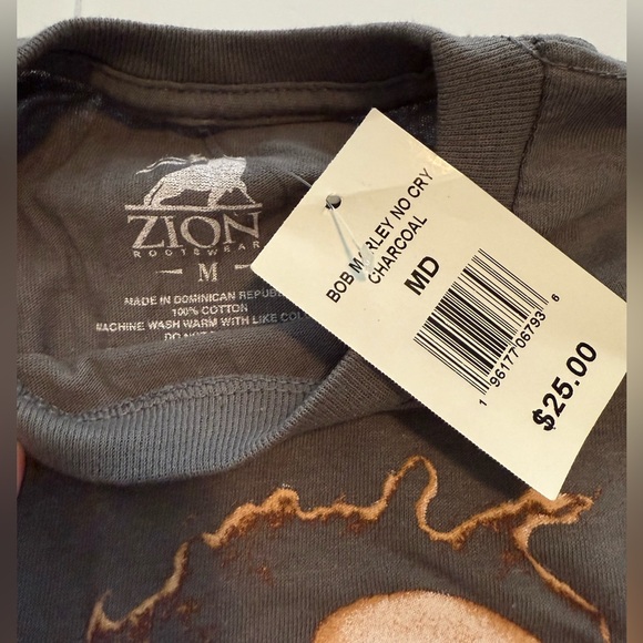 NWT Zion Rootswear Bob Marley “No Woman, No Cry” T-Shirt, Size Medium - Picture 3 of 4